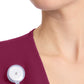 Women's 1-Pocket Tuck-In V-Neck Top - CK954A - Wine