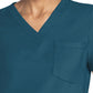 Women's 3-Pocket V-Neck Top - CK961A - Caribbean Blue