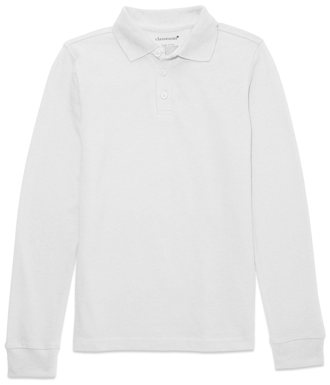 Unisex Long Sleeve Pique Polo - CR835X - White