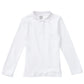 Girls' Long Sleeve Fitted Interlock Polo - CR854Y - White