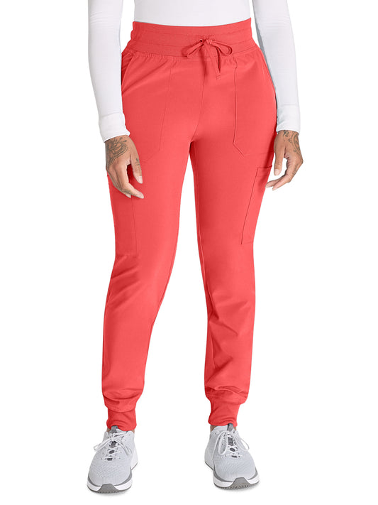 Women's 6-Pocket Mid Rise Jogger Pant - DK065 - Ravashing Coral