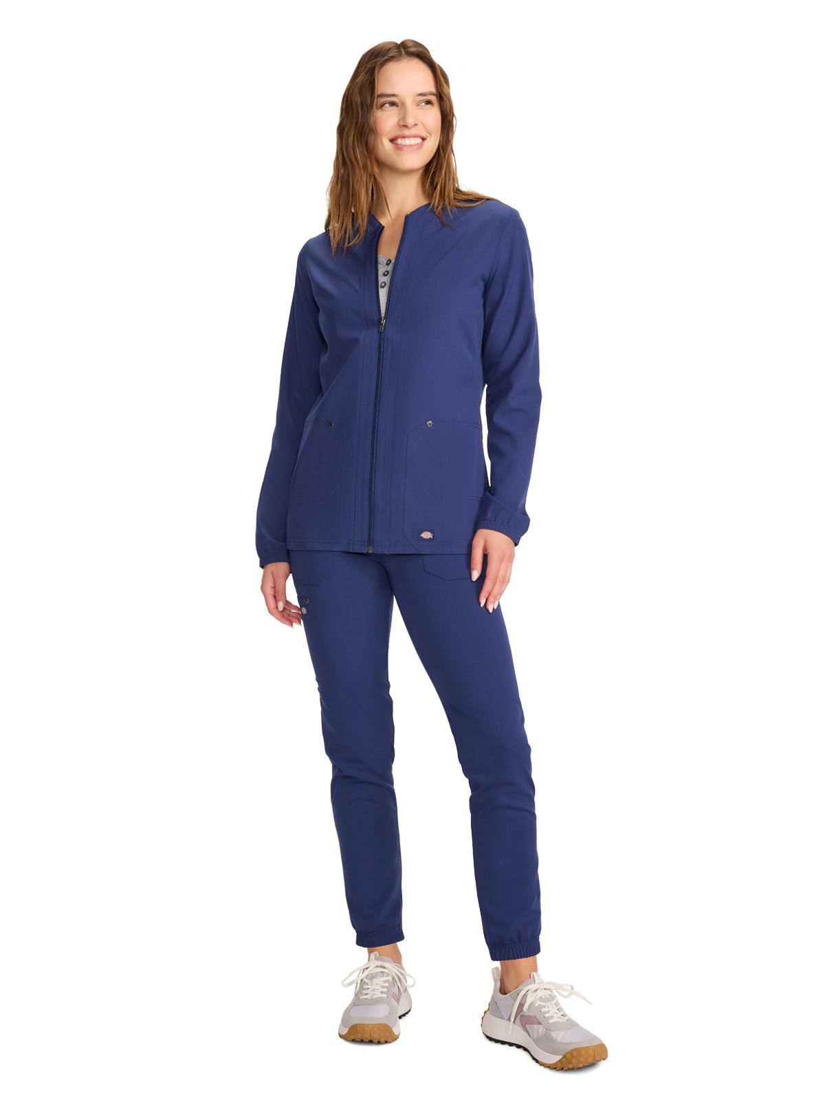 Women's 2-Pocket Front-Zip Jacket - DK322 - Navy