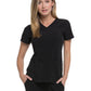 Women's 2-Pocket Contemporary V-Neck Top - DK615 - Black