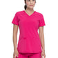 Women's 2-Pocket Contemporary V-Neck Top - DK615 - Hot Pink