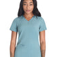 Women's 2-Pocket Contemporary V-Neck Top - DK615 - Mineral Blue