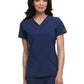 Women's 2-Pocket Contemporary V-Neck Top - DK615 - Navy