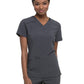 Women's 2-Pocket Contemporary V-Neck Top - DK615 - Pewter