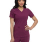 Women's 2-Pocket Contemporary V-Neck Top - DK615 - Wine