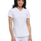 Women's 2-Pocket Contemporary V-Neck Top - DK615 - White