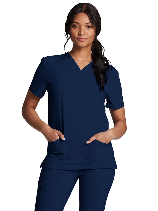 Unisex 2-Pocket V-Neck Top - DK619 - Navy
