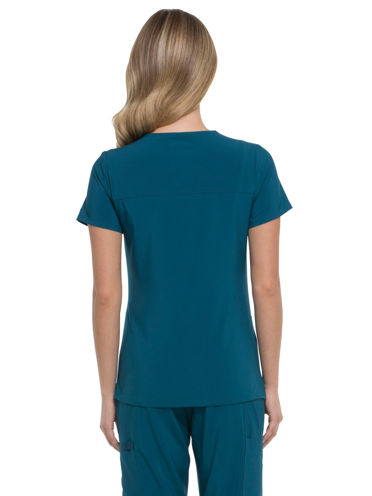 Women's 2-Pocket Contemporary Top - DK625 - Caribbean Blue