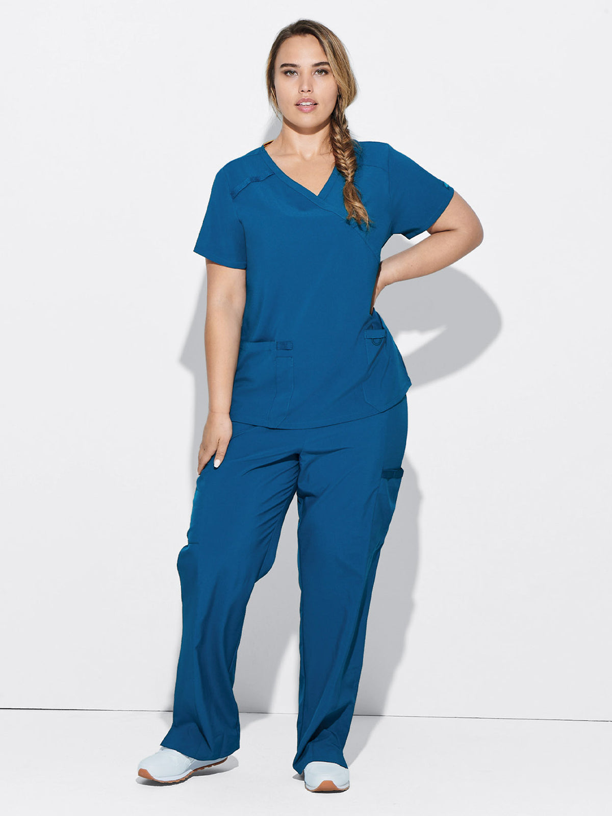 Women's 2-Pocket Contemporary Top - DK625 - Royal