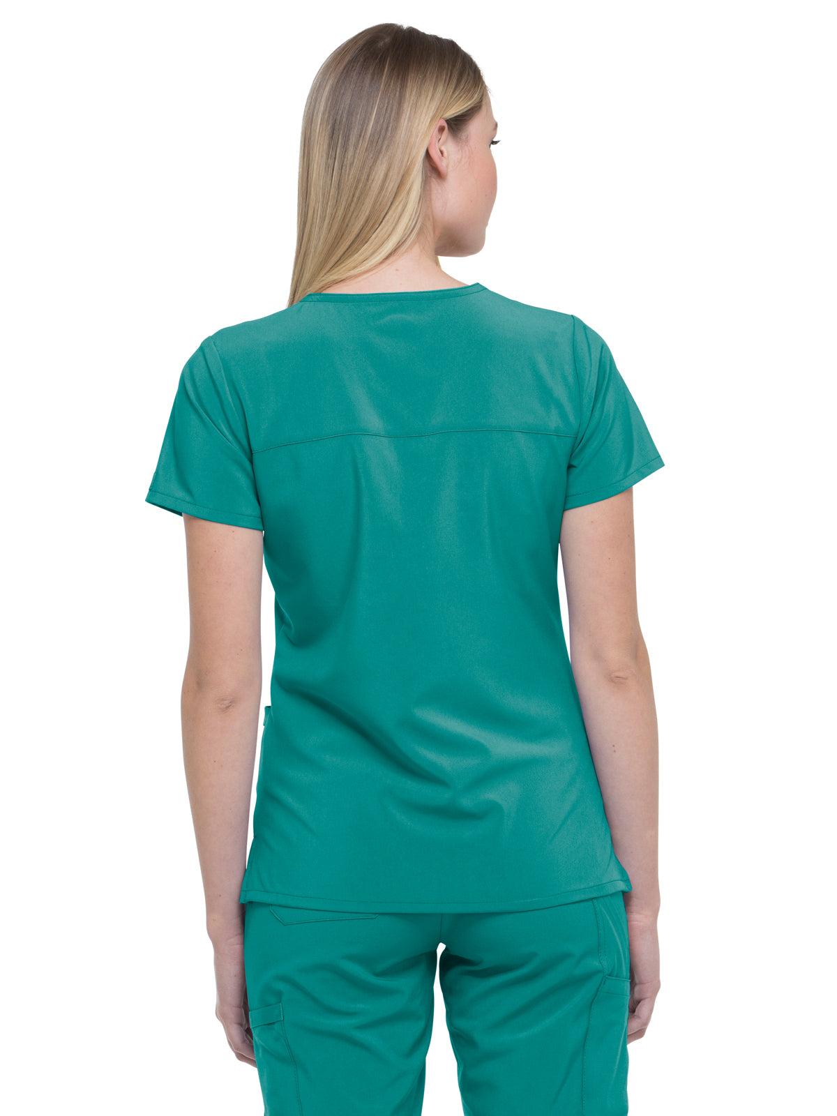 Women's 2-Pocket Contemporary Top - DK625 - Teal Blue