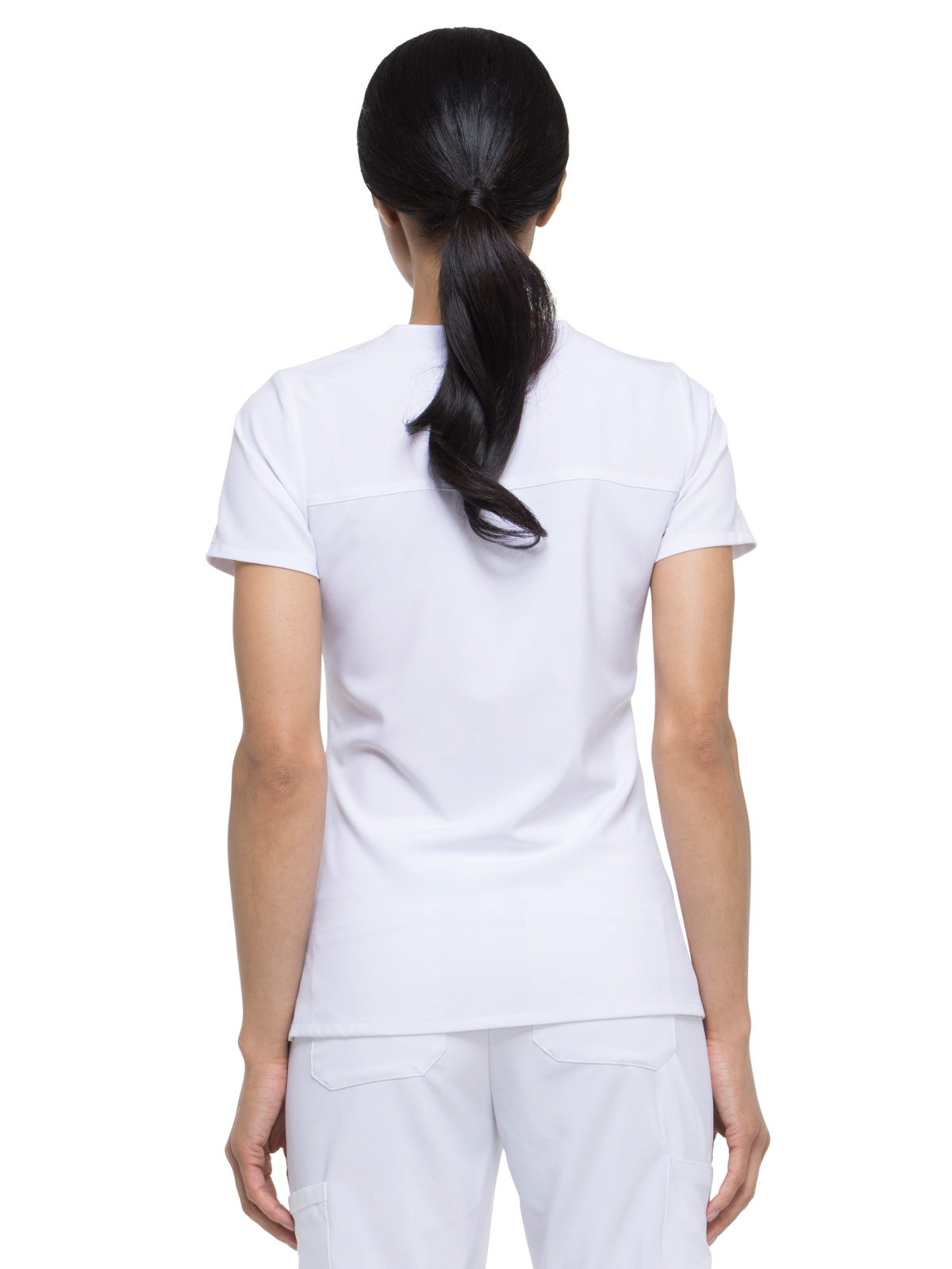 Women's 2-Pocket Contemporary Top - DK625 - White