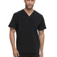 Men's Four-Pocket V-Neck Top - DK645 - Black