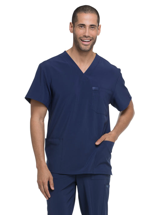 Men's Four-Pocket V-Neck Top - DK645 - Navy