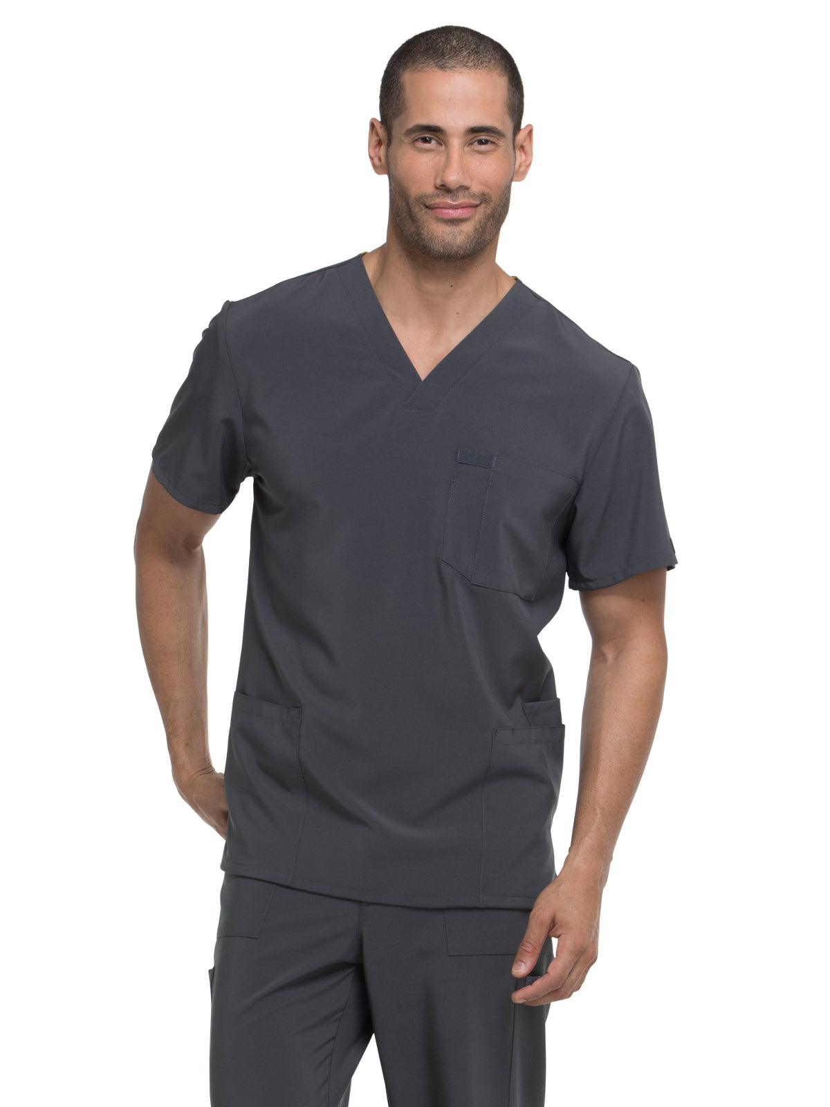 Men's Four-Pocket V-Neck Top - DK645 - Pewter
