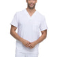 Men's Four-Pocket V-Neck Top - DK645 - White