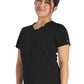 Women's 2-Pocket Notched V-Neck Top - DK671 - Black
