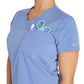 Women's 2-Pocket Notched V-Neck Top - DK671 - Ciel