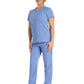 Women's 2-Pocket Notched V-Neck Top - DK671 - Ciel