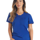 Women's 2-Pocket Notched V-Neck Top - DK671 - Galaxy Blue