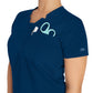 Women's 2-Pocket Notched V-Neck Top - DK671 - Navy