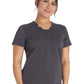 Women's 2-Pocket Notched V-Neck Top - DK671 - Pewter