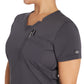 Women's 2-Pocket Notched V-Neck Top - DK671 - Pewter