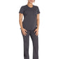 Women's 2-Pocket Notched V-Neck Top - DK671 - Pewter