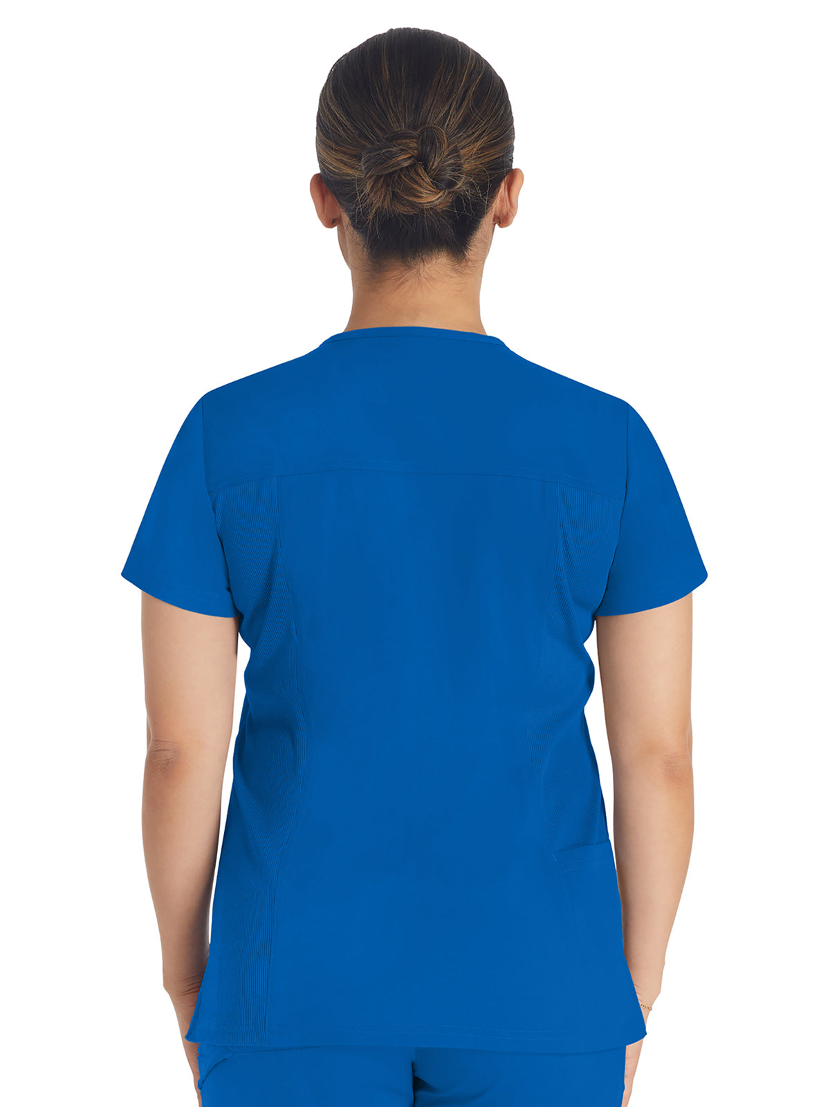 Women's 2-Pocket Notched V-Neck Top - DK671 - Royal