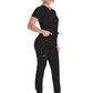 Women's 4-Pocket V-Neck Top - DK678 - Black