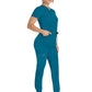 Women's 4-Pocket V-Neck Top - DK678 - Caribbean Blue
