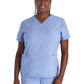 Women's 4-Pocket V-Neck Top - DK678 - Ciel