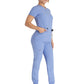 Women's 4-Pocket V-Neck Top - DK678 - Ciel