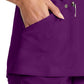 Women's 4-Pocket V-Neck Top - DK678 - Eggplant