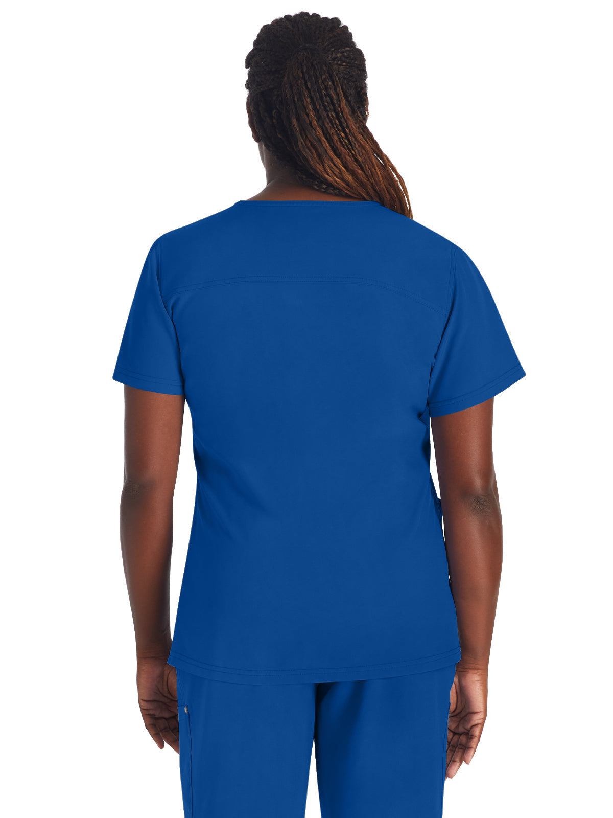 Women's 4-Pocket V-Neck Top - DK678 - Galaxy Blue