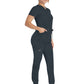 Women's 4-Pocket V-Neck Top - DK678 - Pewter