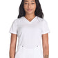 Women's 4-Pocket V-Neck Top - DK678 - White