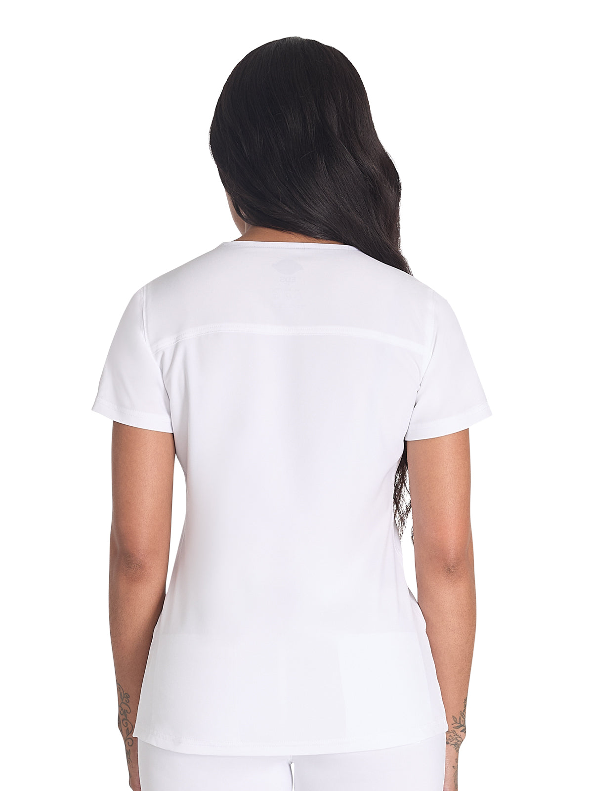 Women's 4-Pocket V-Neck Top - DK678 - White