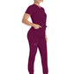 Women's 4-Pocket V-Neck Top - DK678 - Wine