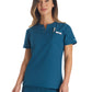 Women's 1-Pocket Henley Top - DK681 - Caribbean Blue