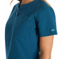 Women's 1-Pocket Henley Top - DK681 - Caribbean Blue