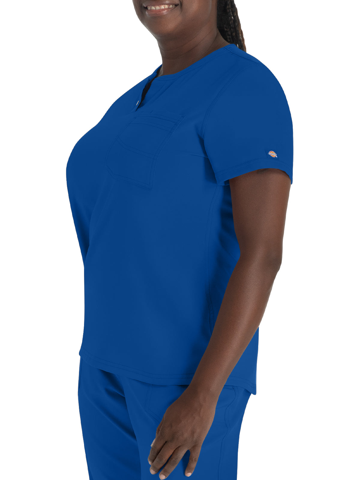 Women's 1-Pocket Henley Top - DK681 - Galaxy Blue