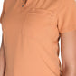 Women's 1-Pocket Henley Top - DK681 - Ginger Glow