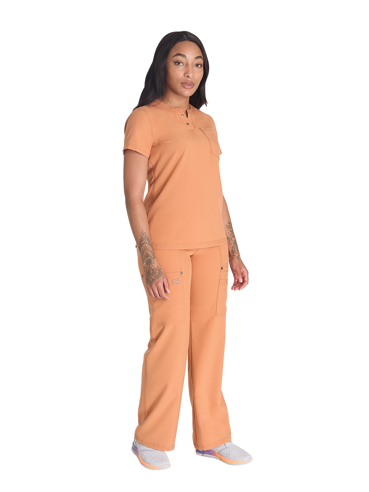 Women's 1-Pocket Henley Top - DK681 - Ginger Glow