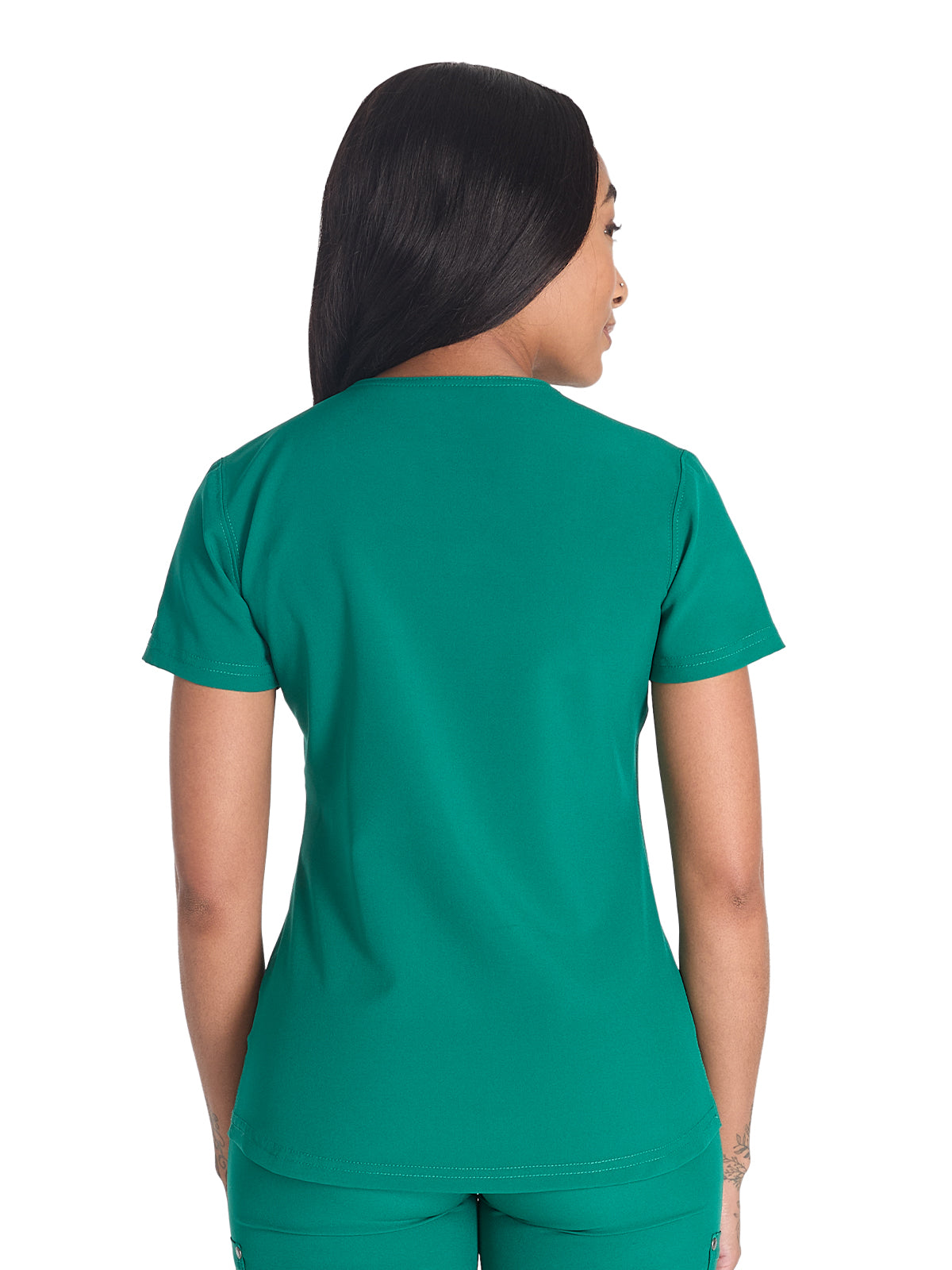 Women's 1-Pocket Henley Top - DK681 - Hunter Green