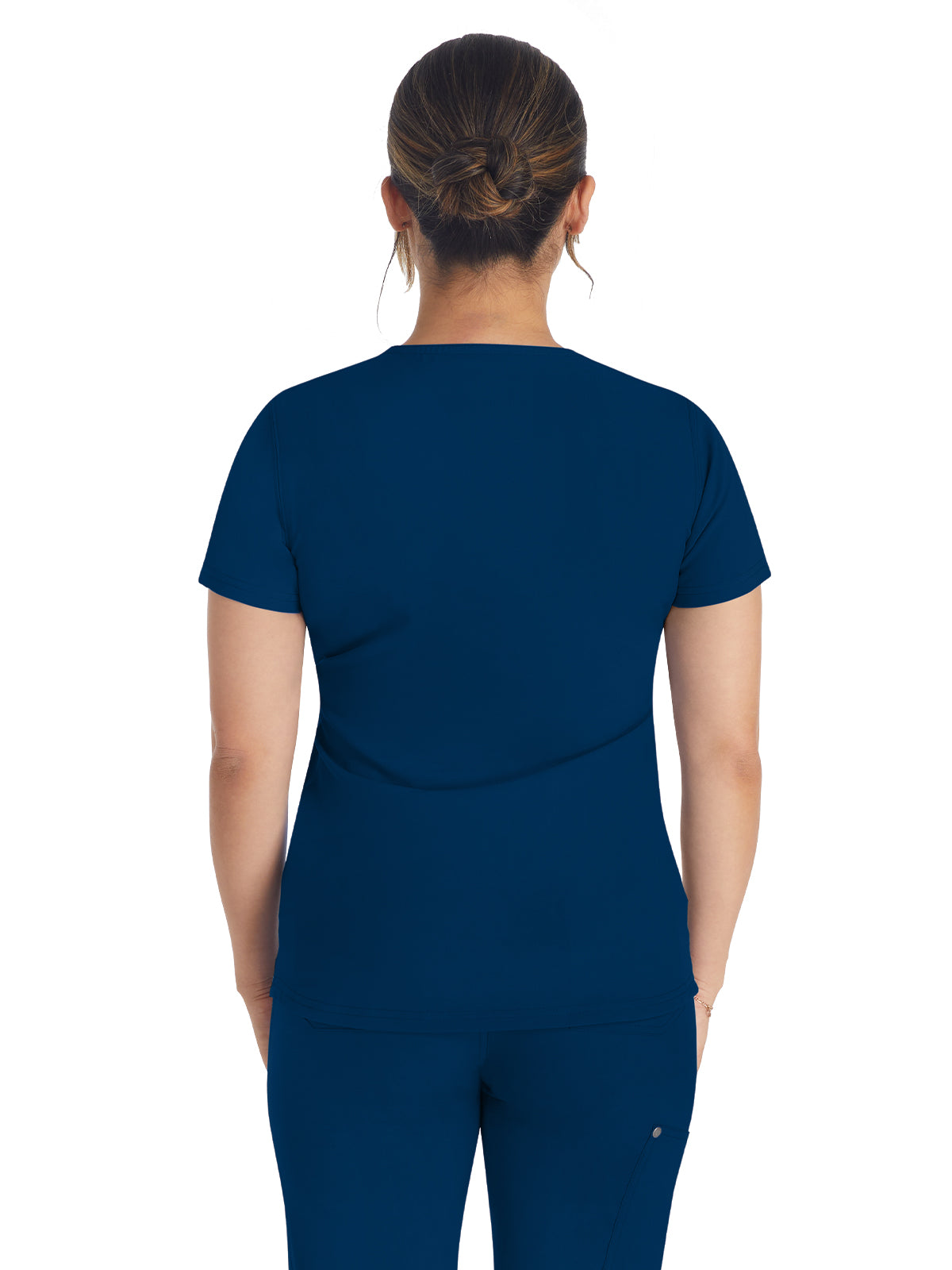 Women's 1-Pocket Henley Top - DK681 - Navy