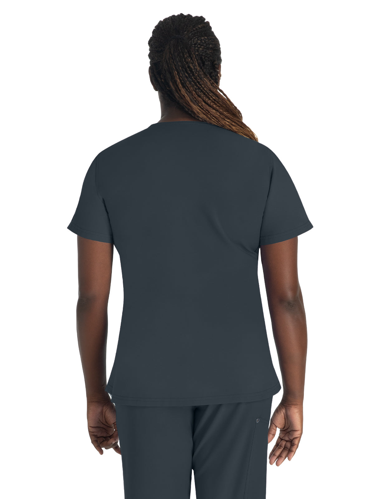 Women's 1-Pocket Henley Top - DK681 - Pewter
