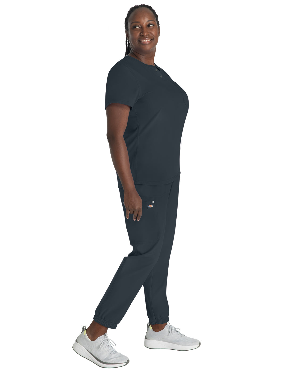 Women's 1-Pocket Henley Top - DK681 - Pewter